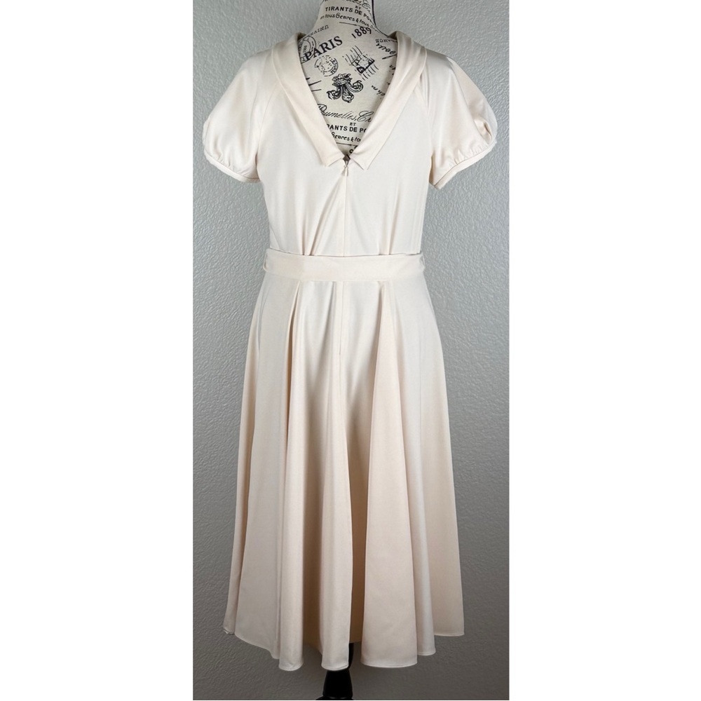 Girl Meets Glam Eleanor Tie Waist Twill Dress Bridal Cocktail Minimalist size 8 - Picture 3 of 11